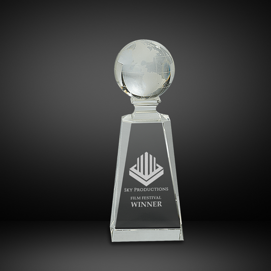 7 3/4" Crystal Globe on Clear Tower