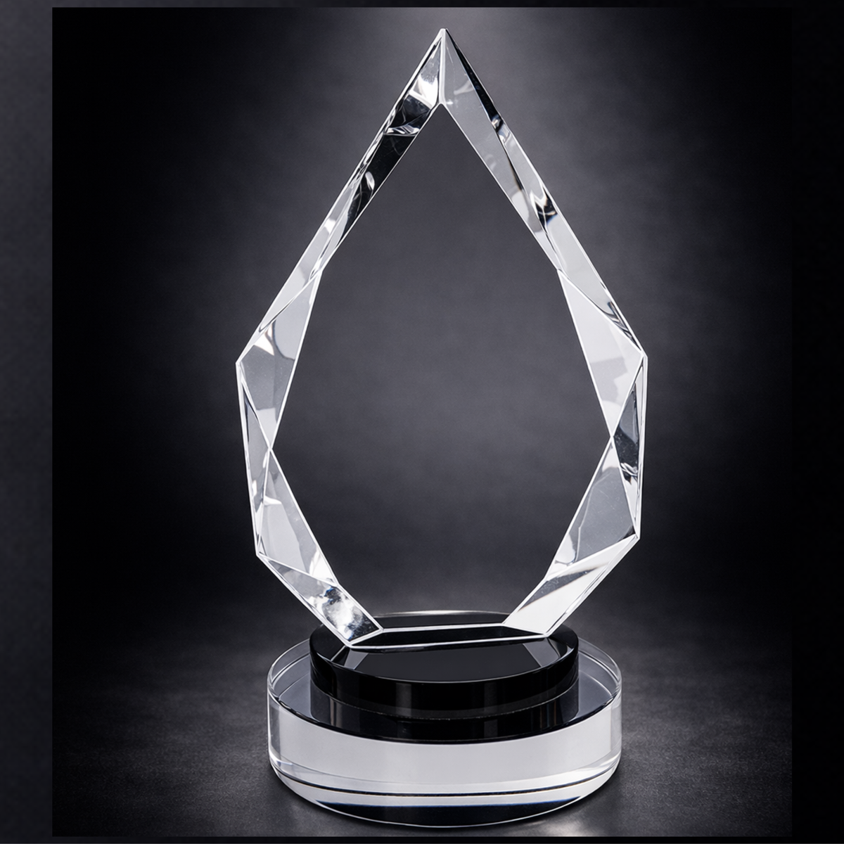 Diamond Crystal on Black & Clear Round Base