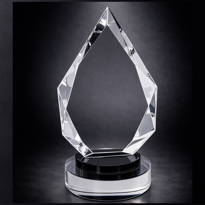 Diamond Crystal on Black & Clear Round Base
