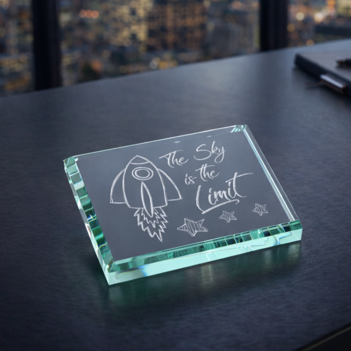 3" x 3" x 1/2" Jade Glass Paperweight