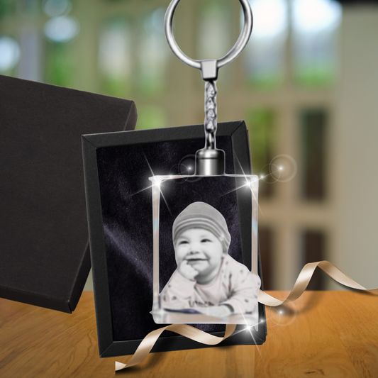 3D Crystal Rectangle Keychain