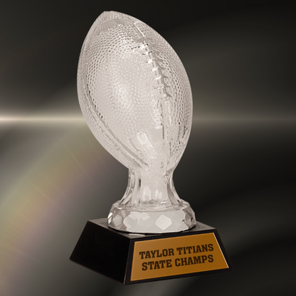 7 1/2" Glass Football with Marble Base