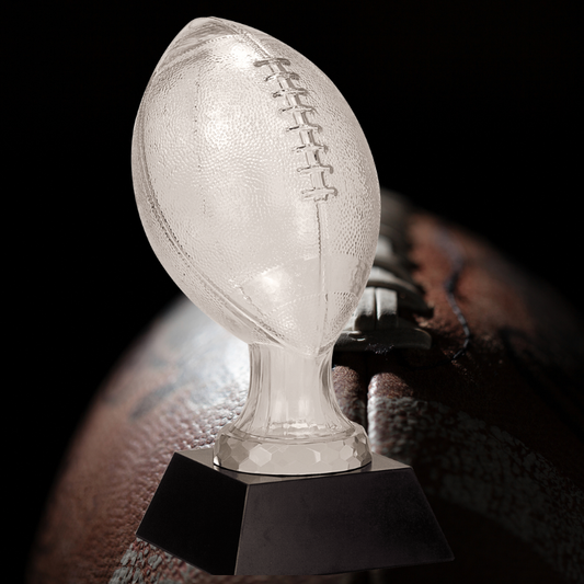 13 3/4" Glass Football with Black Marble Base