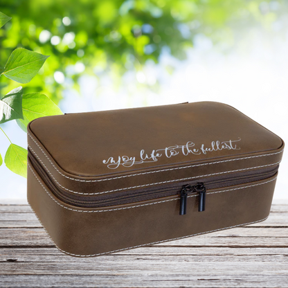 7 1/2" X 4 1/2" Dark Brown Laserable Leatherette Jewelry Box