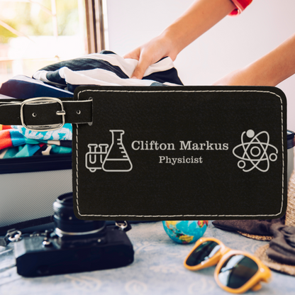 4 1/4" x 2 3/4" Laserable Leatherette Luggage Tag