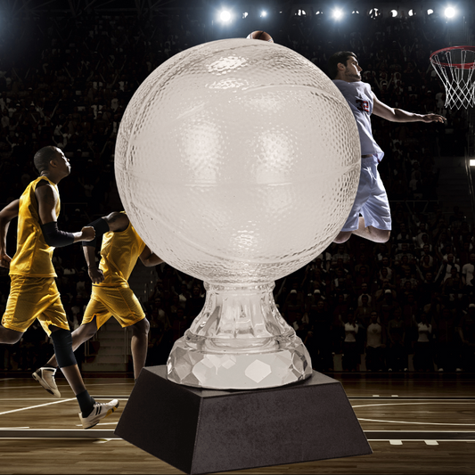 7" Glass Basketball with Marble Base