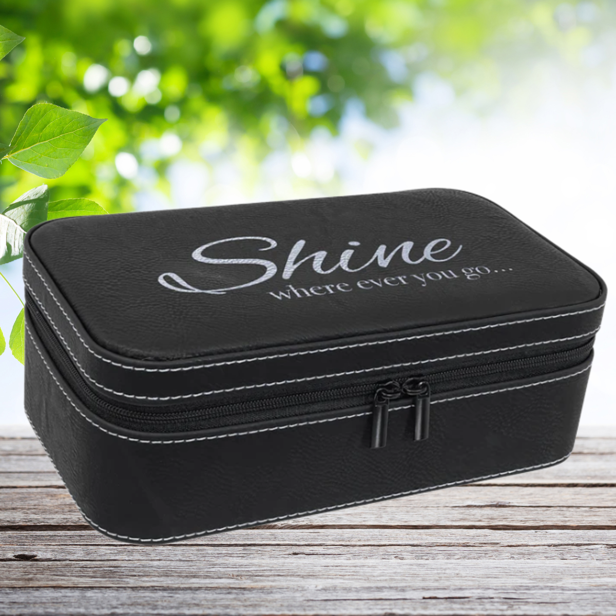 7 1/2" X 4 1/2" Dark Brown Laserable Leatherette Jewelry Box
