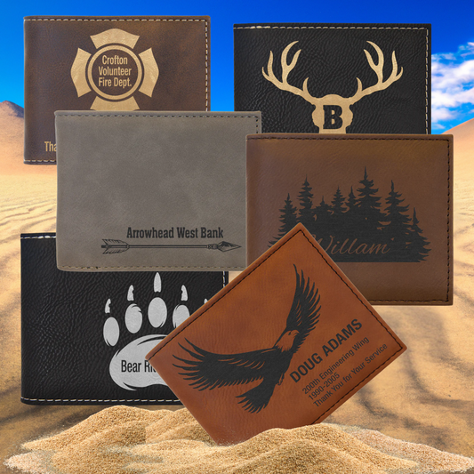 Leatherette Wallet Bi-Fold w/Flip and ID Display