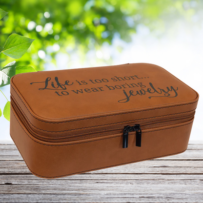 7 1/2" X 4 1/2" Dark Brown Laserable Leatherette Jewelry Box