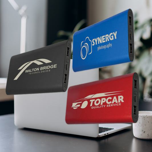 Power Bank & Wireless Anodized Aluminum Charger and USB-C Cord Gift Set