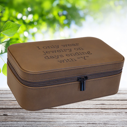7 1/2" X 4 1/2" Dark Brown Laserable Leatherette Jewelry Box