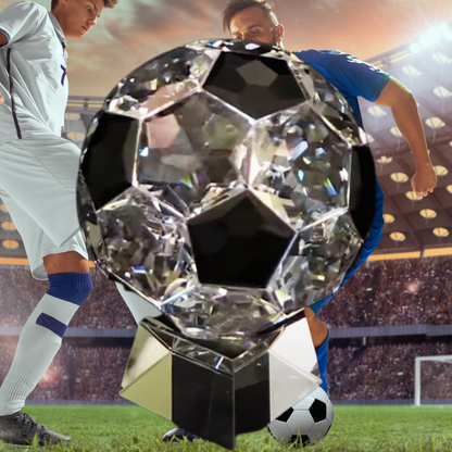 7 1/2" Crystal Soccer Ball on Clear Base