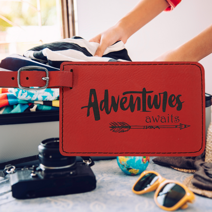 4 1/4" x 2 3/4" Laserable Leatherette Luggage Tag