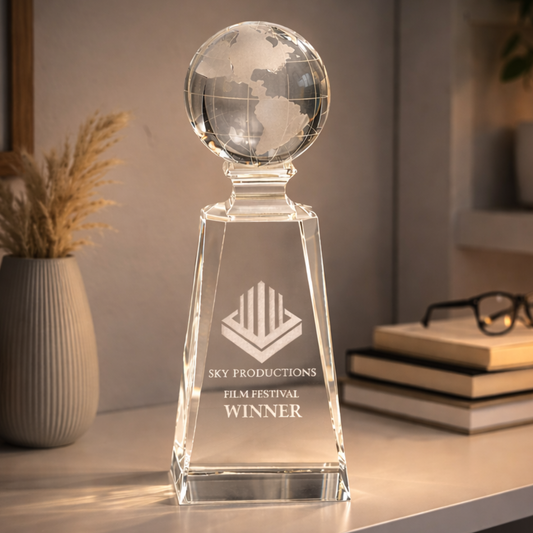 7 3/4" Crystal Globe on Clear Tower