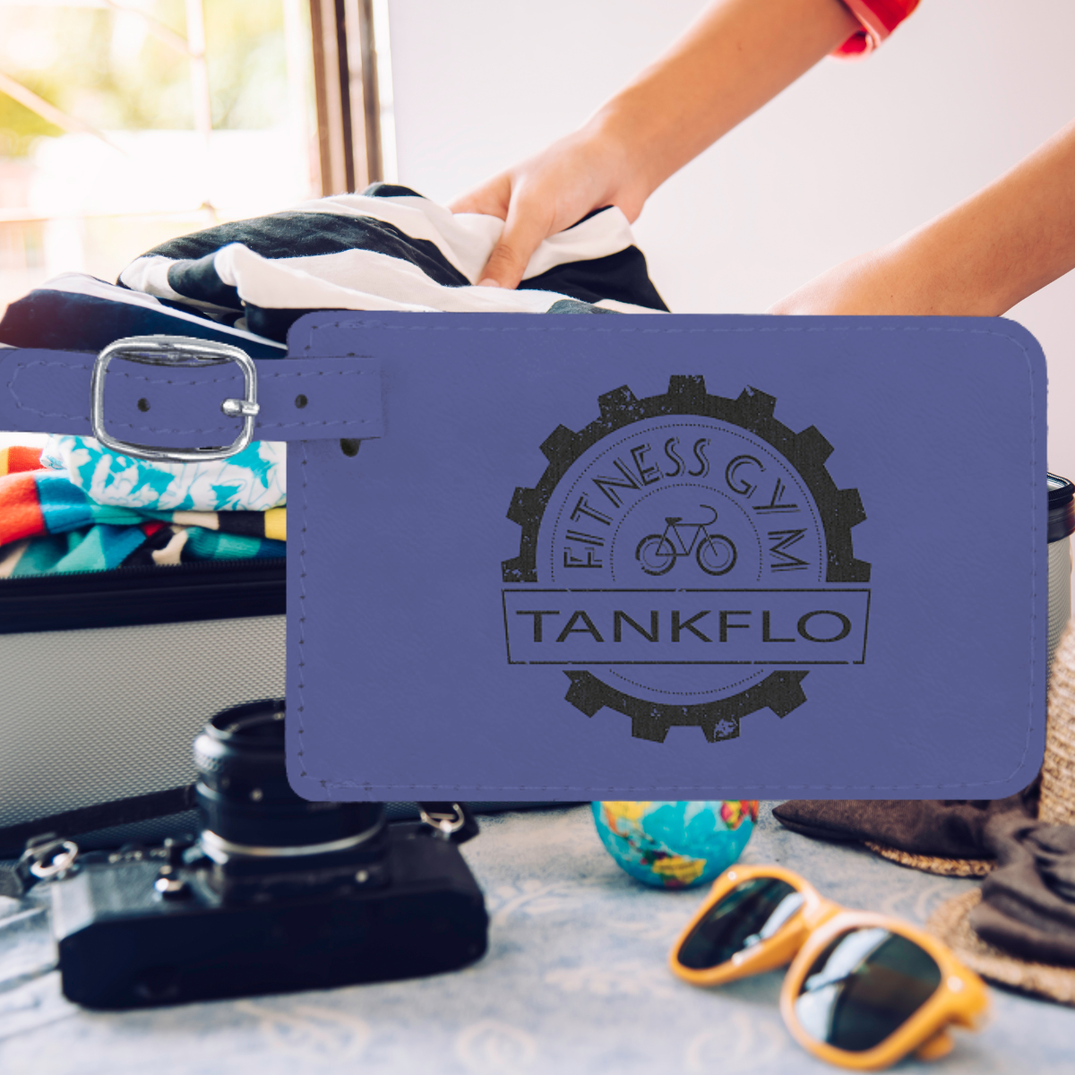 4 1/4" x 2 3/4" Laserable Leatherette Luggage Tag