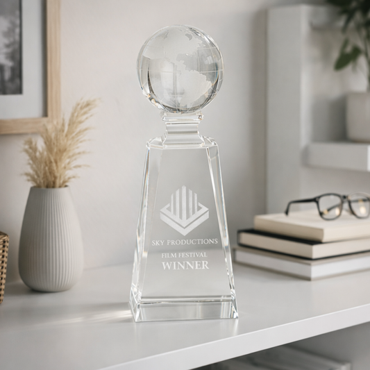 7 3/4" Crystal Globe on Clear Tower