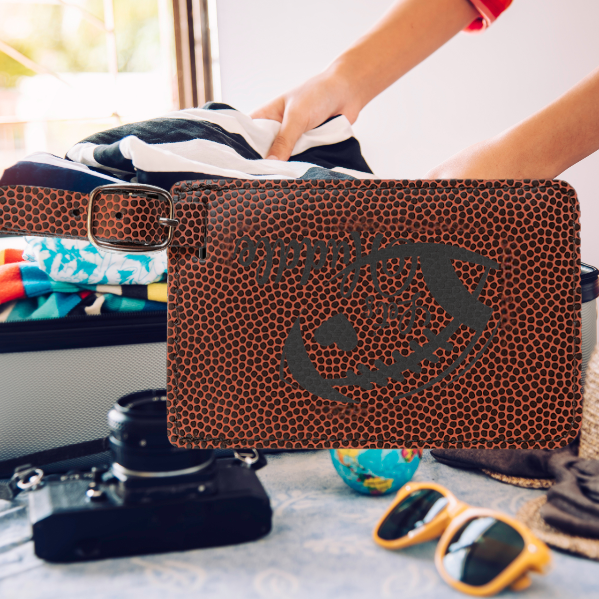 4 1/4" x 2 3/4" Laserable Leatherette Luggage Tag