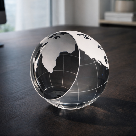 4" Crystal Globe Paperweight