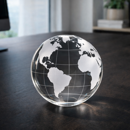 4" Crystal Globe Paperweight