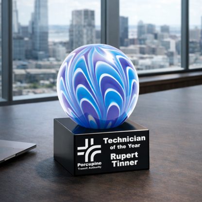 5" Two-Tone Blue & White Sphere