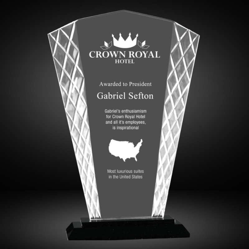 9 1/2" Fan Accent Glass on Black Base