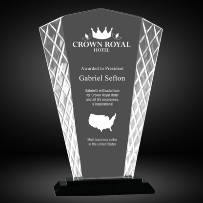 9 1/2" Fan Accent Glass on Black Base