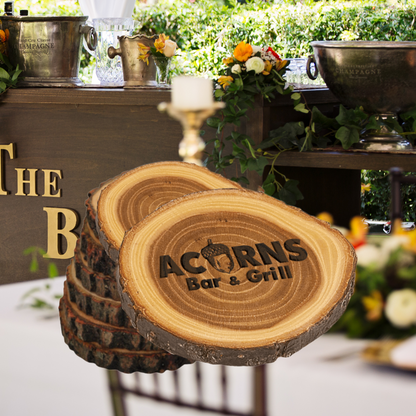 4" Old West Log Elmwood Coaster