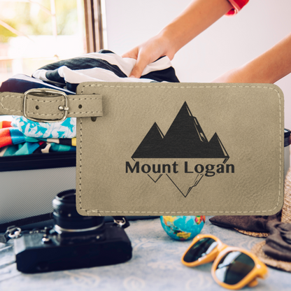 4 1/4" x 2 3/4" Laserable Leatherette Luggage Tag