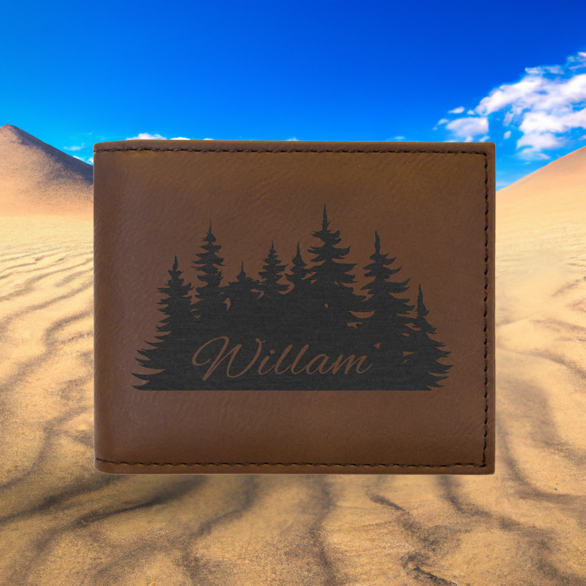 Leatherette Wallet Bi-Fold w/Flip and ID Display