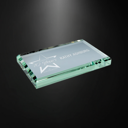 4"Jade Crystal Paperweight