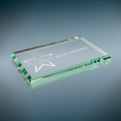 4"Jade Crystal Paperweight