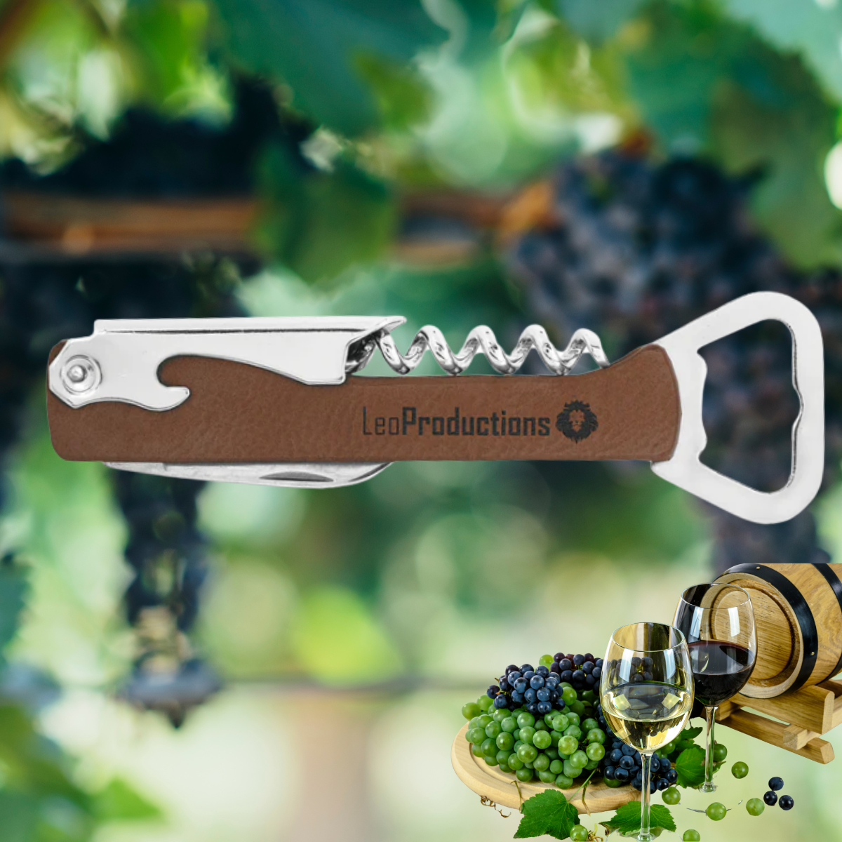 Leatherette Wine Bottle Opener
