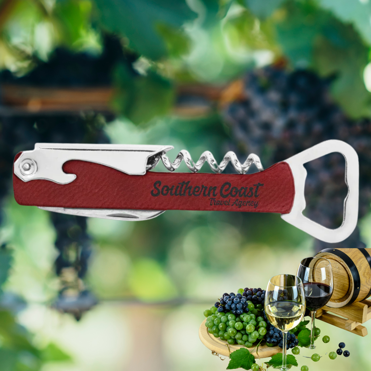 Leatherette Wine Bottle Opener