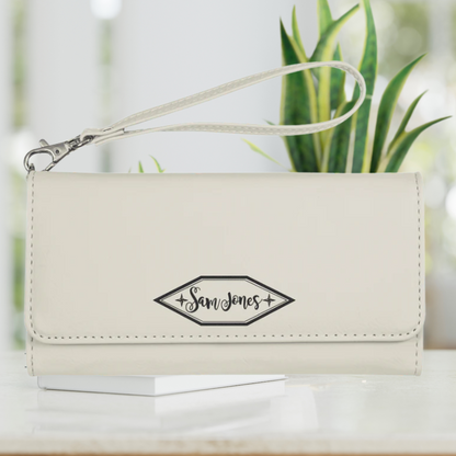 Leatherette Rawhide Wallet with Strap
