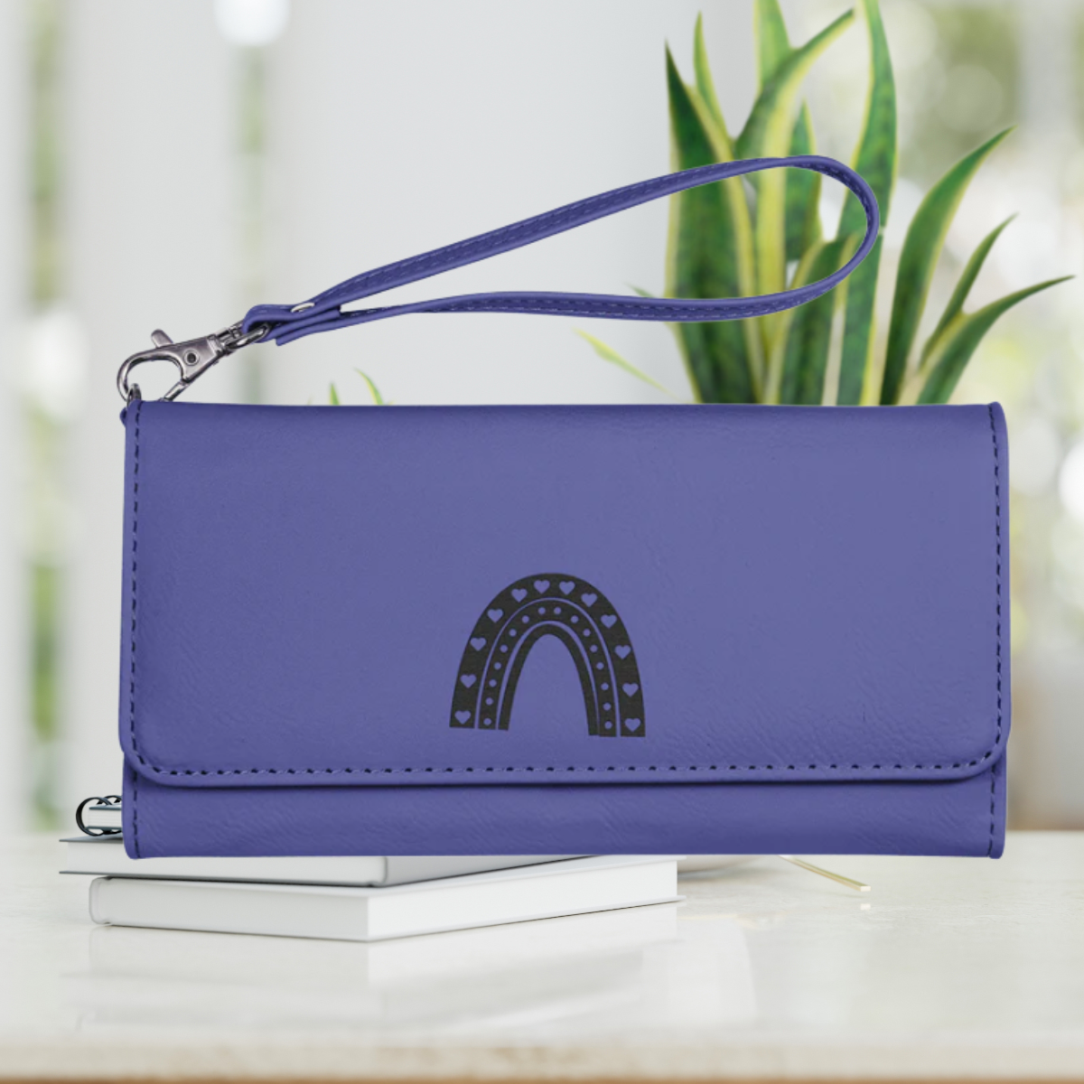 Leatherette Rawhide Wallet with Strap