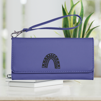 Leatherette Rawhide Wallet with Strap