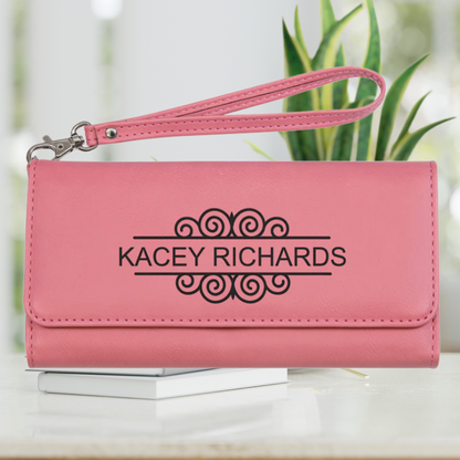Leatherette Rawhide Wallet with Strap