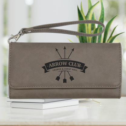 Leatherette Rawhide Wallet with Strap