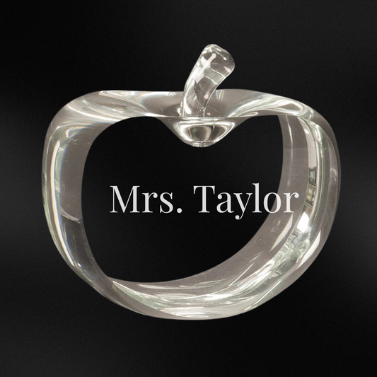 3 1/2" x 3 3/4" Flat Crystal Apple
