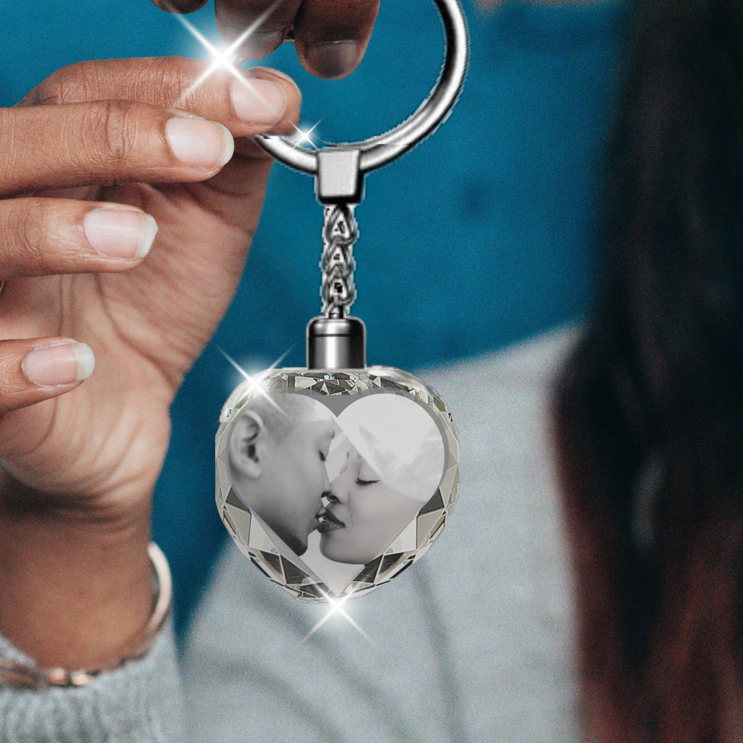 3D Crystal Heart Keychain