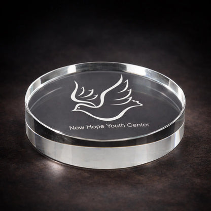 3 1/8" Crystal Clear Round Paperweight