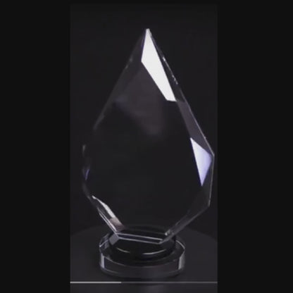 Diamond Crystal on Black & Clear Round Base